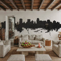 Salt Lake City Utah Skyline Black & White Mural Wallpaper - room preview 04