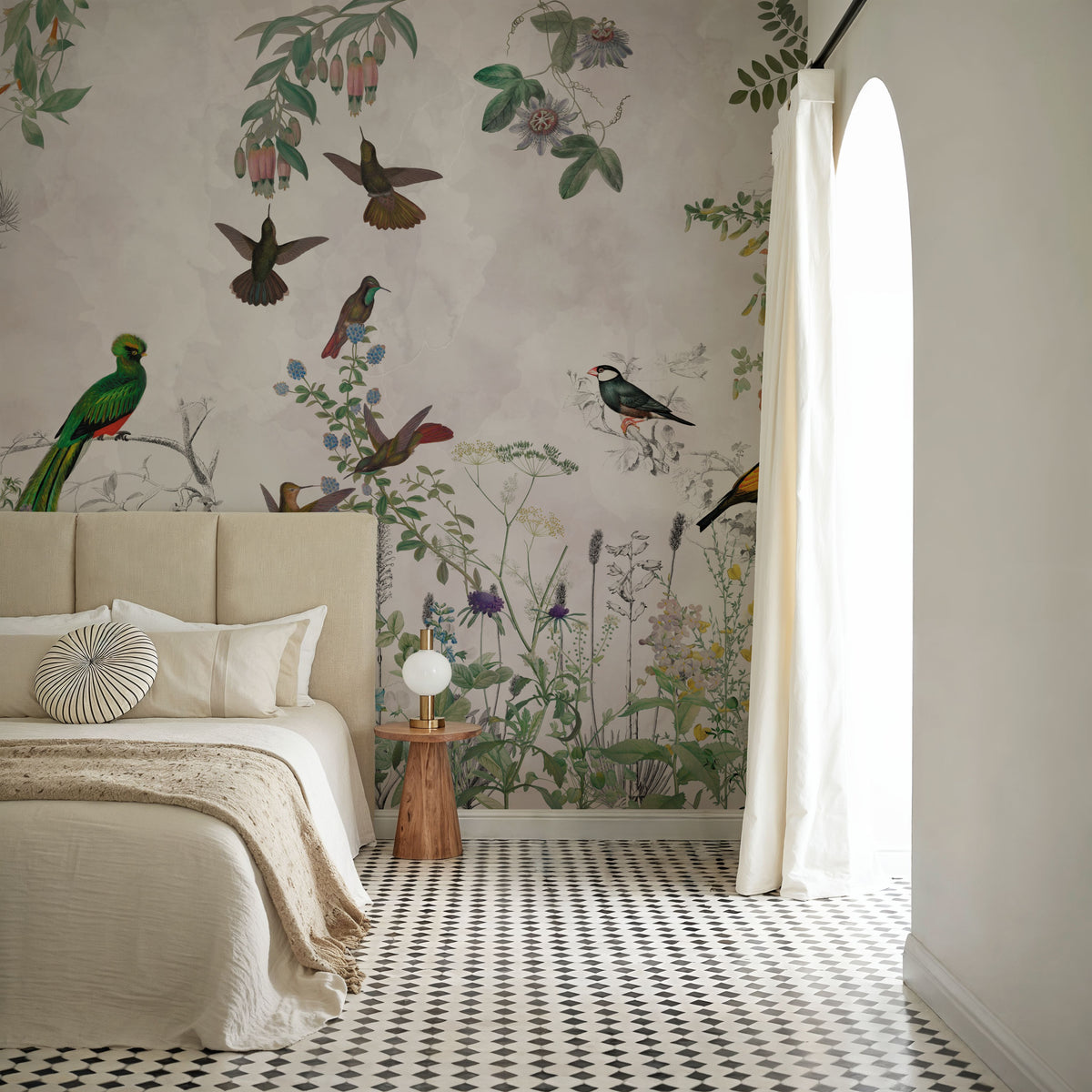 Fields of Birds and Flowers Mural Wallpaper - Edition 4 - room preview 04
