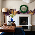 Vevey Switzerland Skyline Purple & Gold Mural Wallpaper - room preview 04