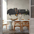 Cedar Falls Iowa Skyline Concrete Mural Wallpaper - room preview 04
