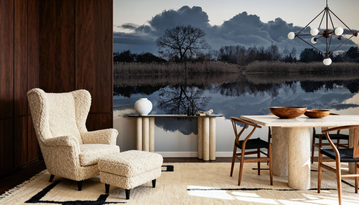 Clouds in Water Mural Wallpaper - room preview 04