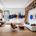 Kassel Germany Skyline Blue & Bronze Mural Wallpaper - room preview 04