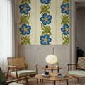 Floral Stripe, Blue Mural Wallpaper - room preview 04