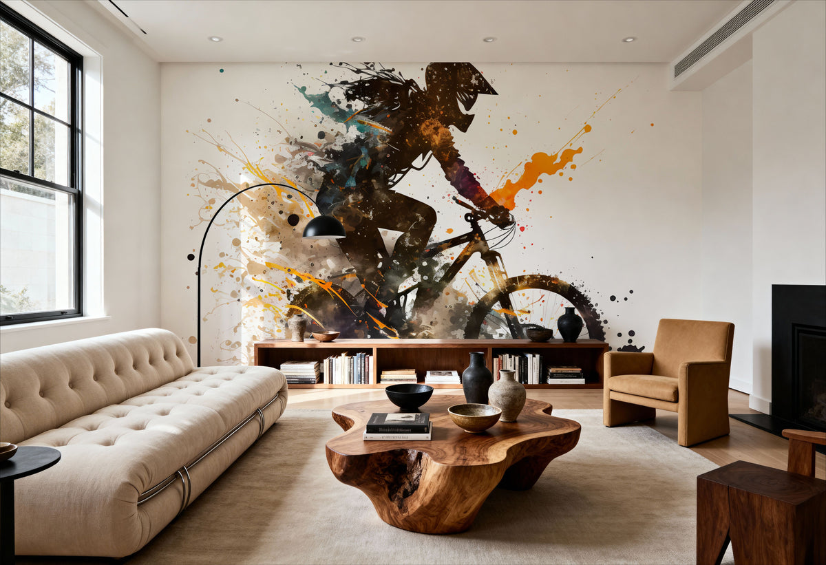 Mountainbike Action Mural Wallpaper - room preview 04