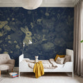 Rabbits Blue Mural Wallpaper - room preview 04