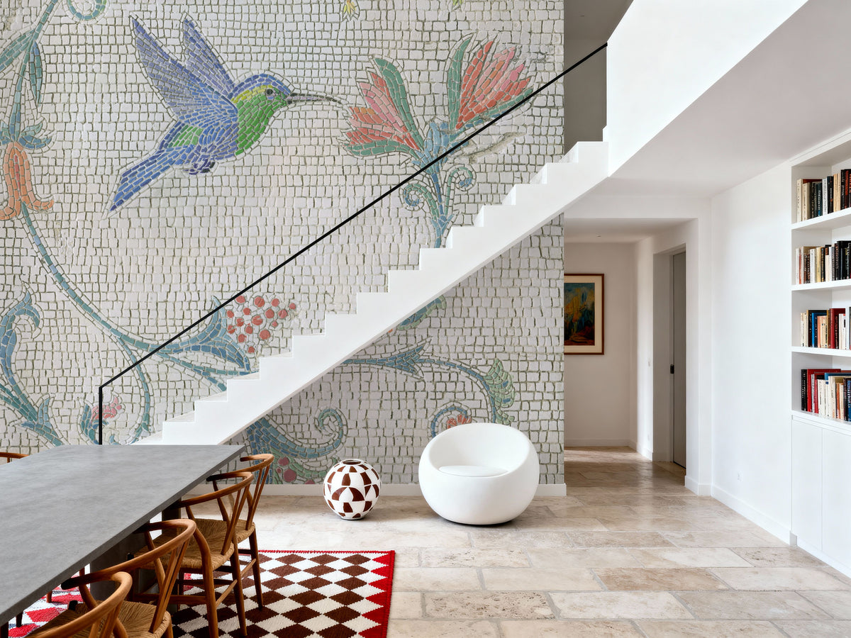 Mosaic Birds IV Mural Wallpaper - room preview 04