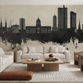 Fort Wayne Indiana Skyline Concrete Mural Wallpaper - room preview 04
