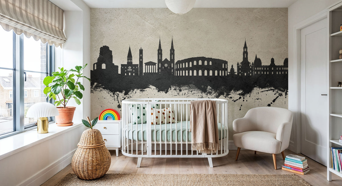 Nîmes France Skyline Concrete Mural Wallpaper - room preview 04