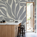 Stippled Leaf Mural Wallpaper - room preview 04