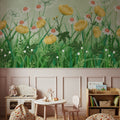 Buttercup Meadow, Green Mural Wallpaper - room preview 04