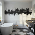 Pamplona Spain Skyline Black & White Mural Wallpaper - room preview 04