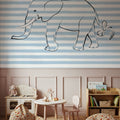 Stripe Elephant Mural Wallpaper - room preview 04