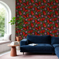Papillion II, Tomato & Purple Mural Wallpaper - room preview 04