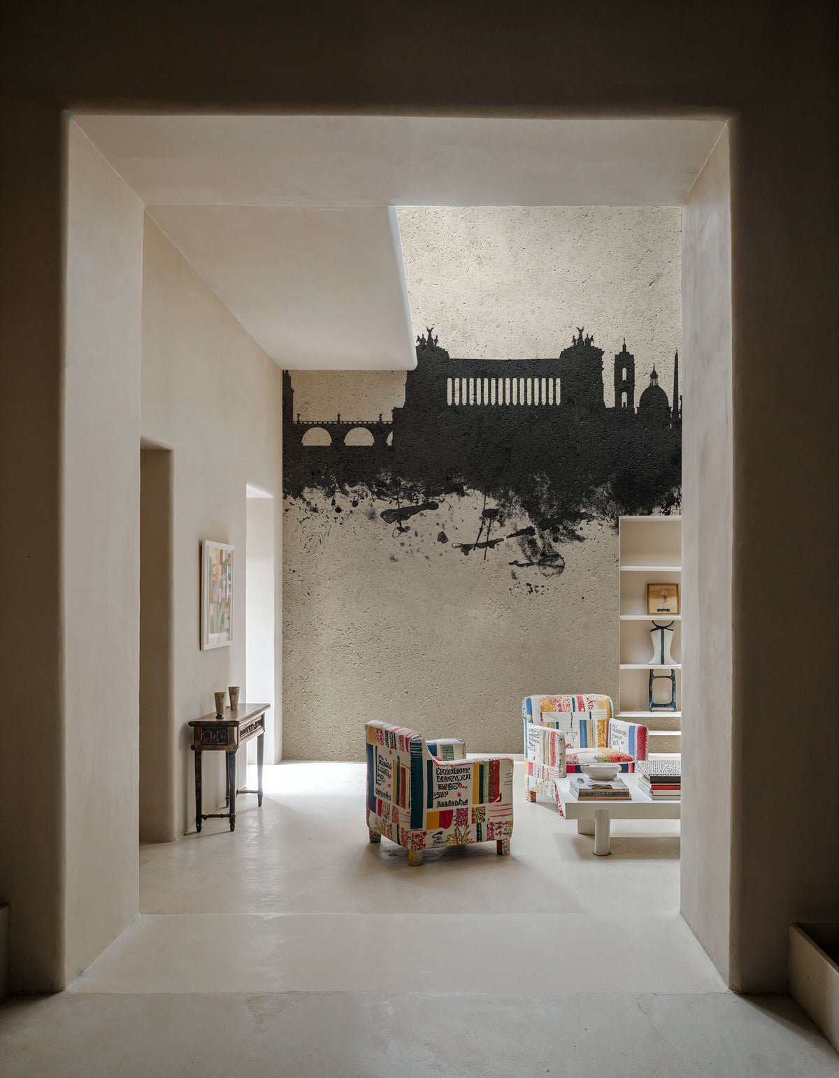 Rome Italy Skyline Concrete Mural Wallpaper - room preview 04