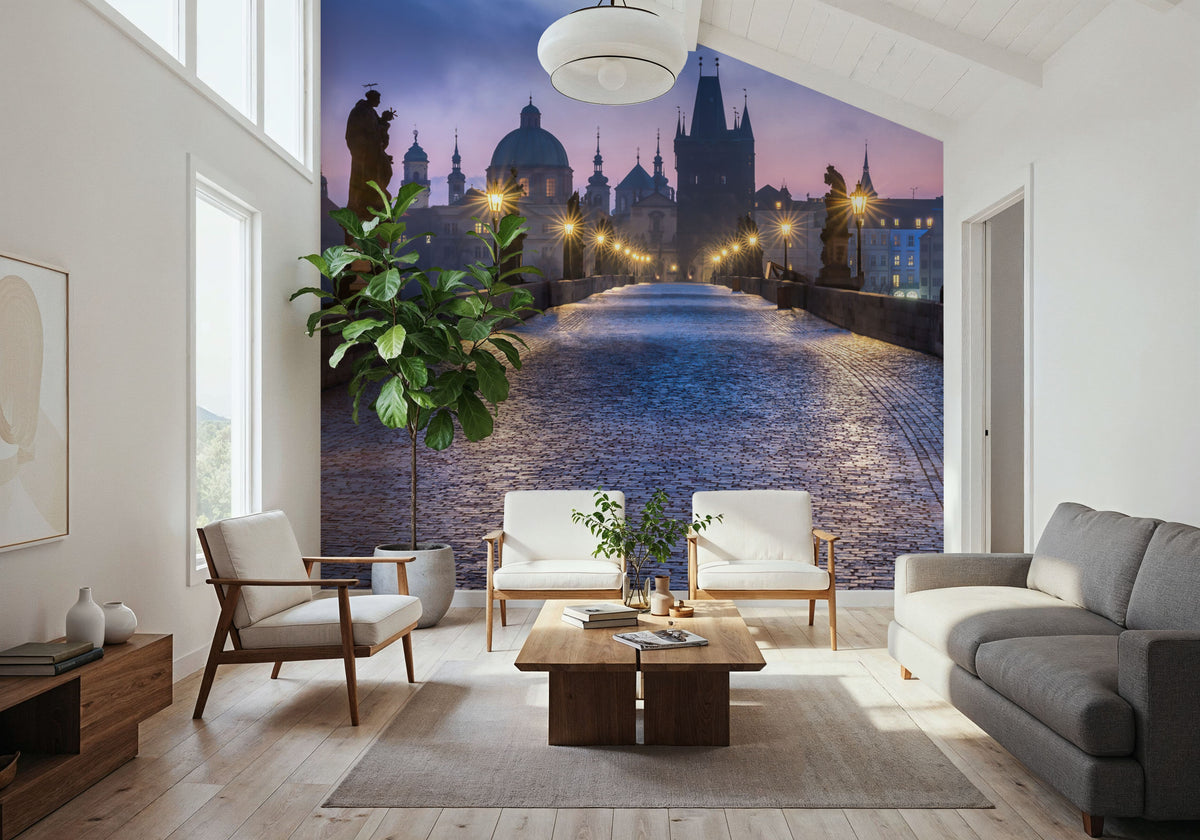 Charles Bridge Prague Mural Wallpaper - room preview 04