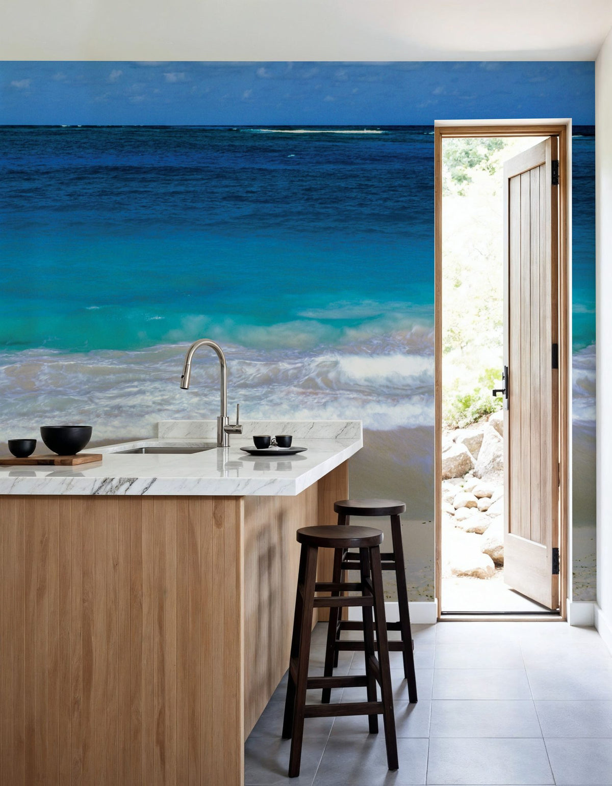 Serene Shoreline Mural Wallpaper - room preview 04