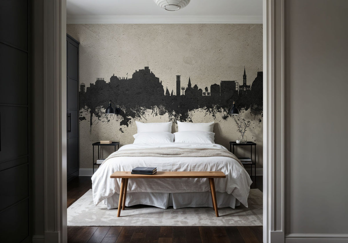 Jersey Channel Islands Skyline Concrete Mural Wallpaper - room preview 04