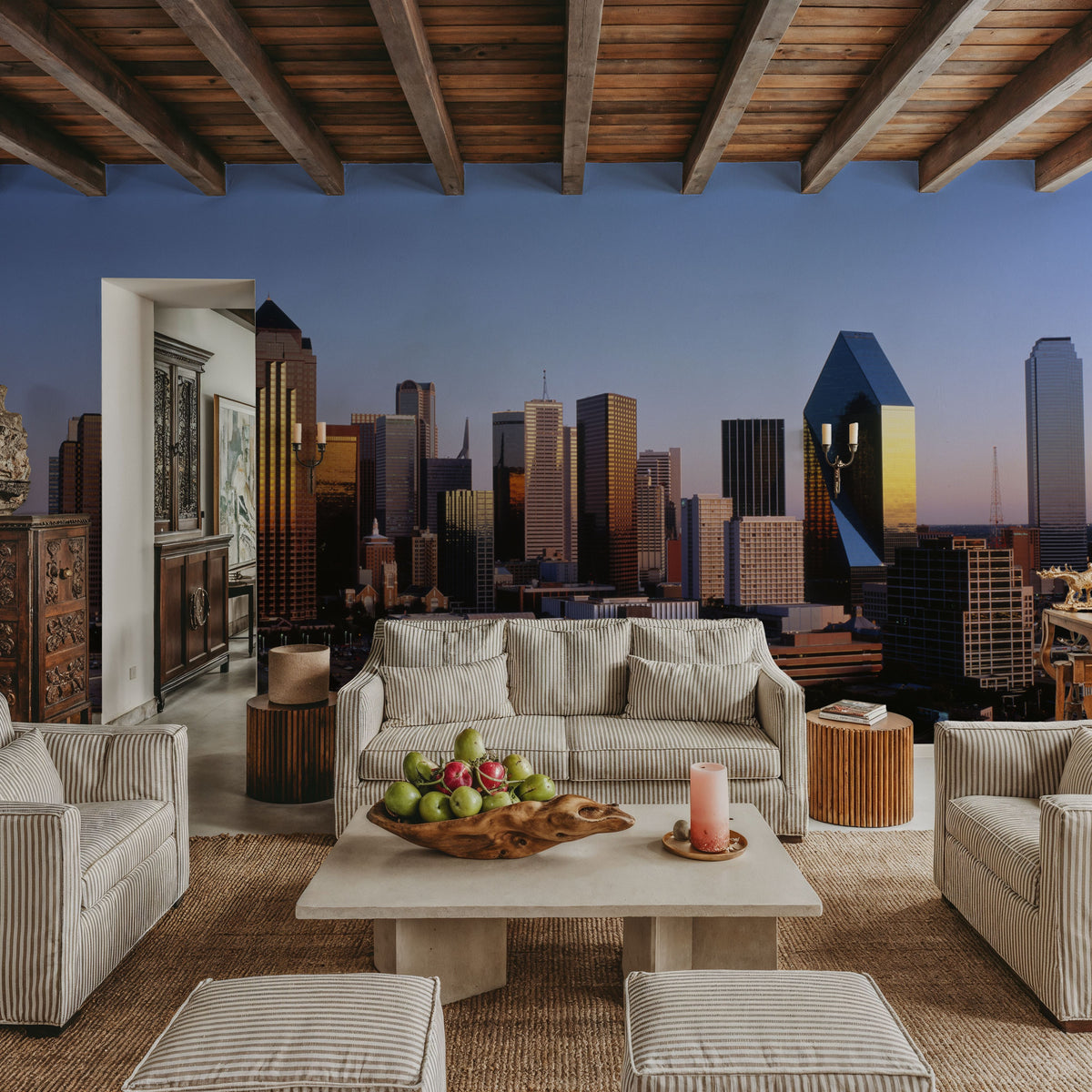 Golden Metropolis Dusk Mural Wallpaper - room preview 04