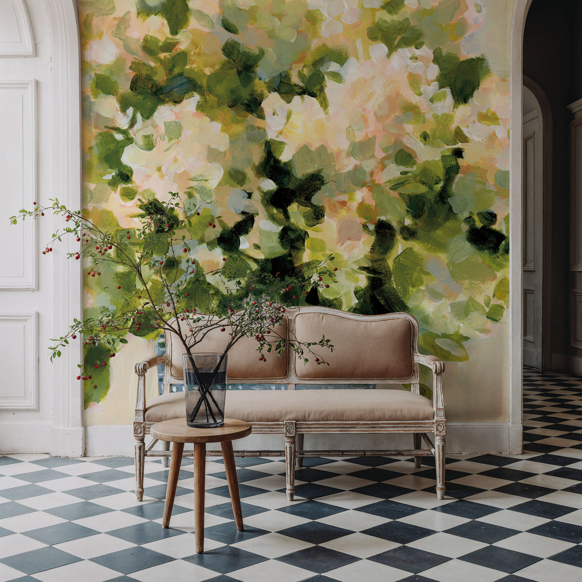 Hydrangeas in Vase Mural Wallpaper - room preview 04