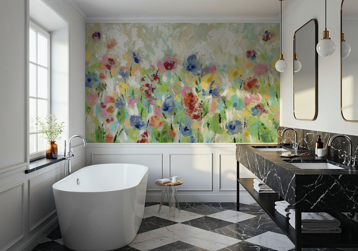 Springtime Meadow Flowers Mural Wallpaper - room preview 04