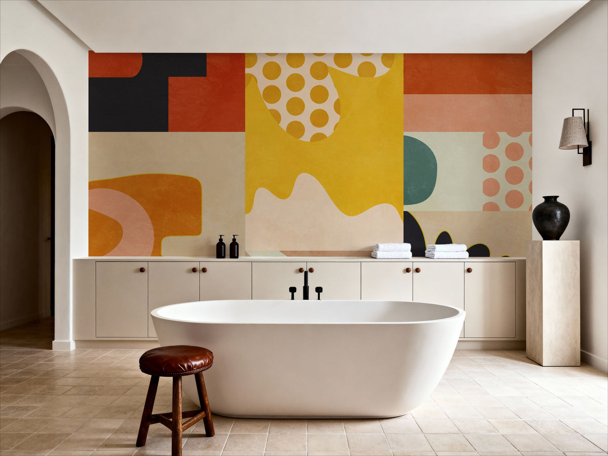 Playing Around Shapes 6 Mural Wallpaper - room preview 04