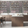 Art Deco Floral Wall Pink Mural Wallpaper - room preview 04