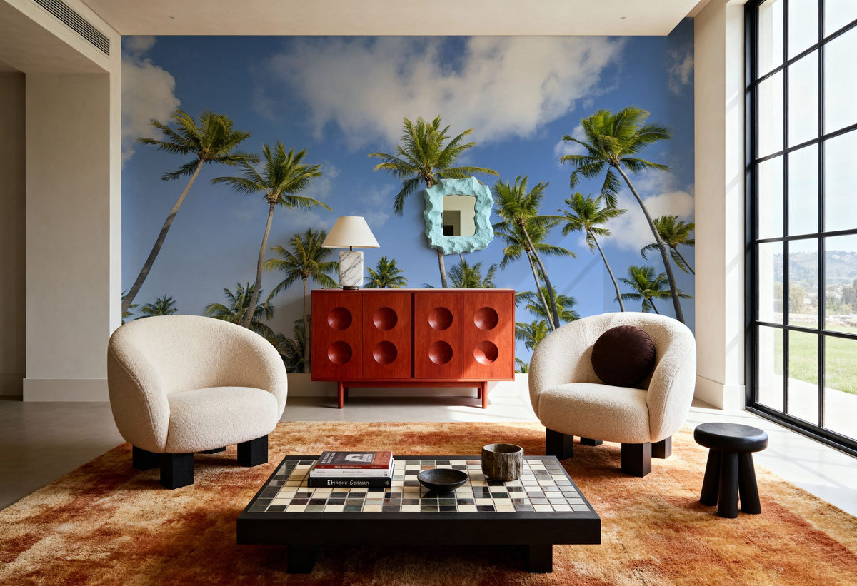 Strecthing Palm Trees Mural Wallpaper - room preview 04