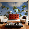 Strecthing Palm Trees Mural Wallpaper - room preview 04
