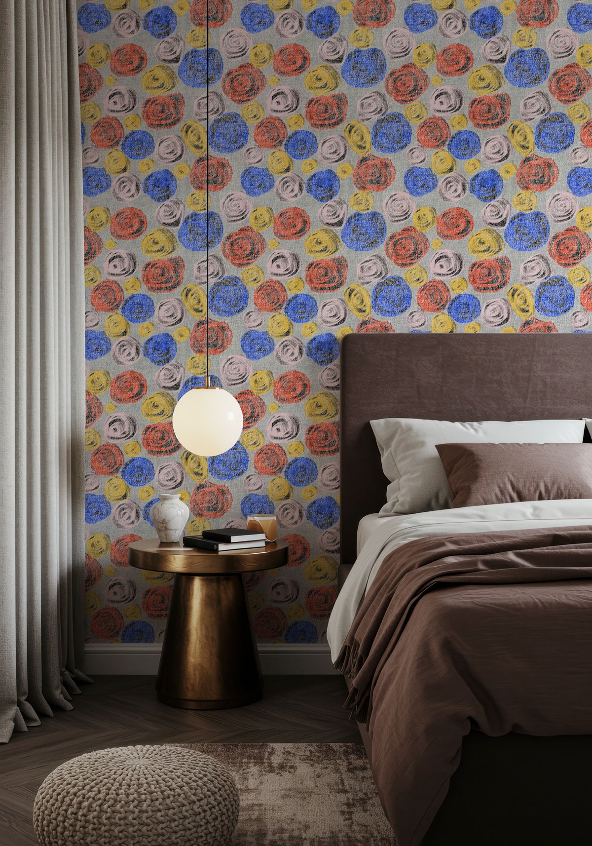 Rose Buns Mural Wallpaper - room preview 04