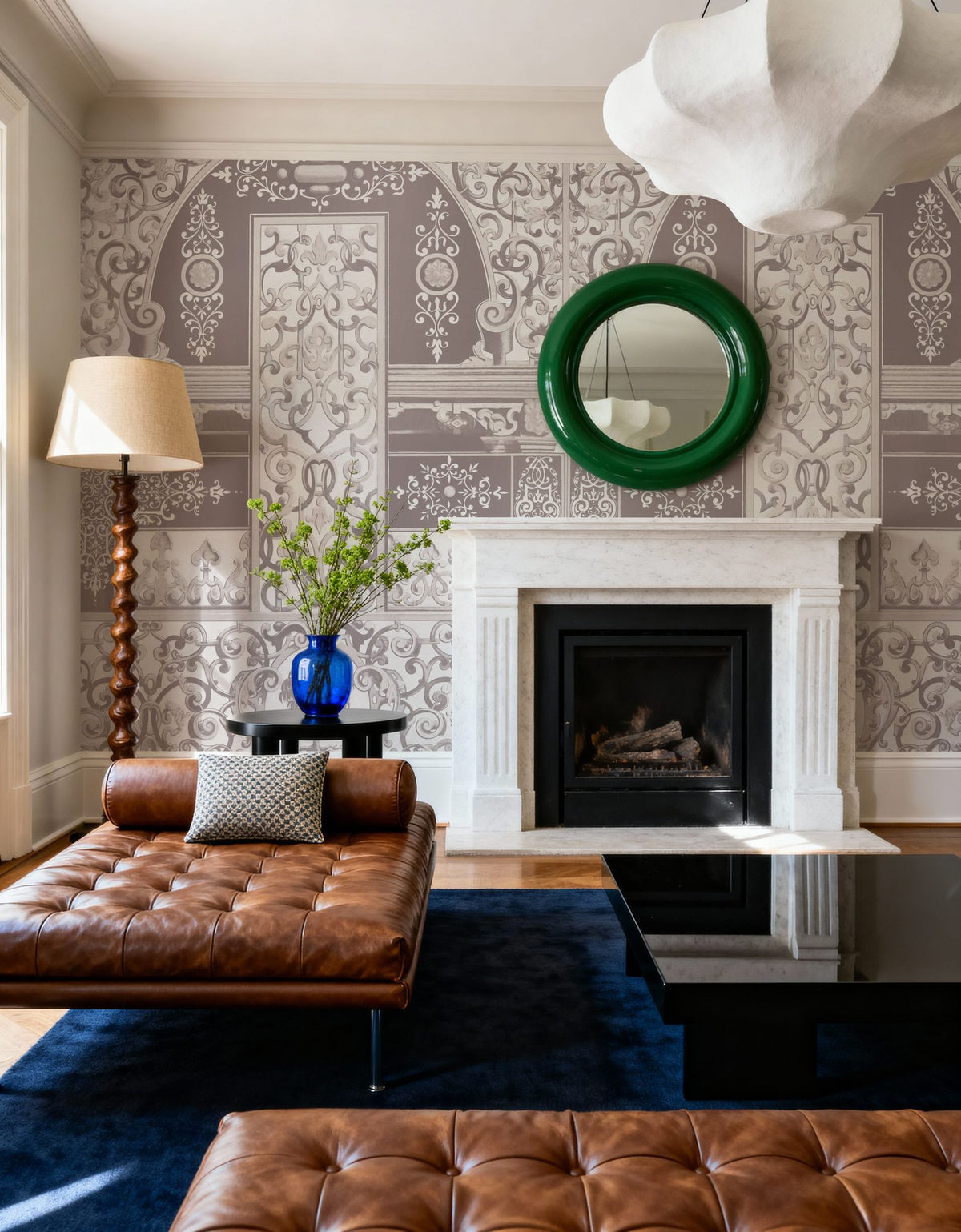 German Renaissance, Dusty Rose Mural Wallpaper - room preview 04
