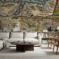 Old Map of Lake Como, Rome, Friuli, 1570 Mural Wallpaper - room preview 04