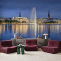 Twilight Fountain Mural Wallpaper - room preview 04