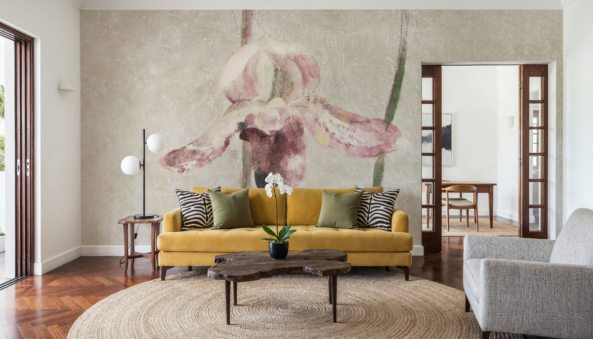 Light Purple Dancing Orchid Panel I Mural Wallpaper - room preview 04