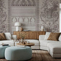 Flower Mountain, Beige Mural Wallpaper - room preview 04