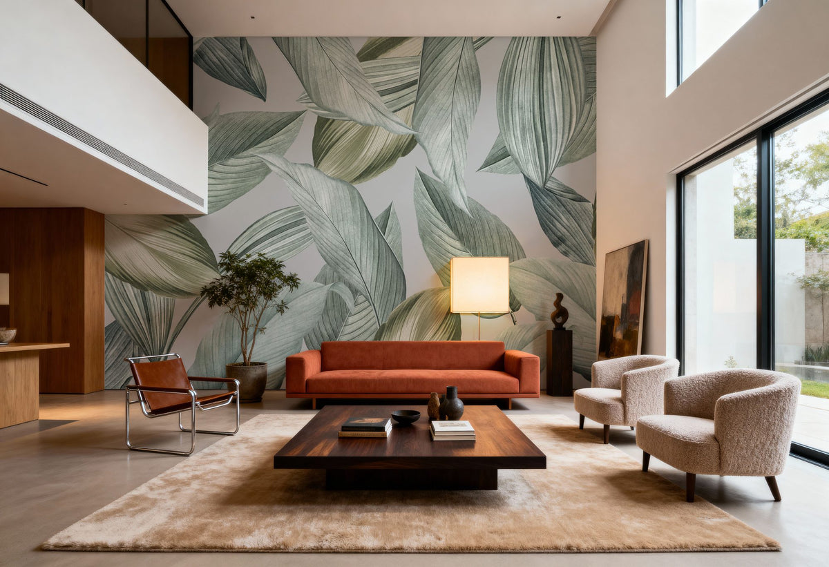 Translucent Foliage Mural Wallpaper - room preview 04