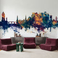 Stirling Scotland Skyline Blue & Bronze Mural Wallpaper - room preview 04