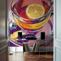Clear Cup of Tea with Lemon Mural Wallpaper - room preview 04