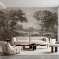 Riverbank Oak Landscape, Vintage Mural Wallpaper - room preview 04