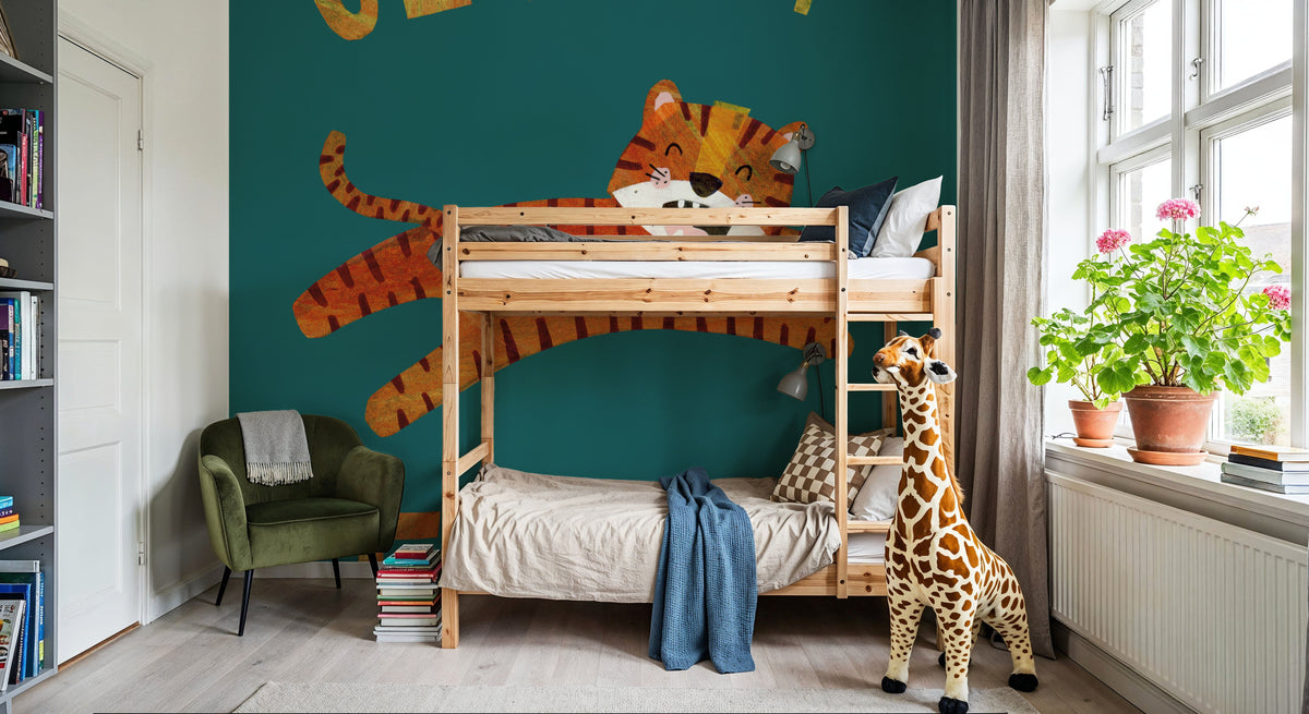 Get Em Tiger Mural Wallpaper - room preview 04