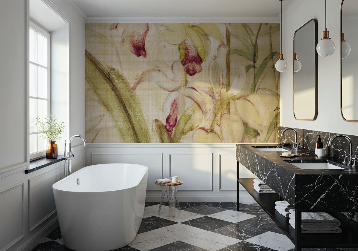Orchids Cropped II Mural Wallpaper - room preview 04