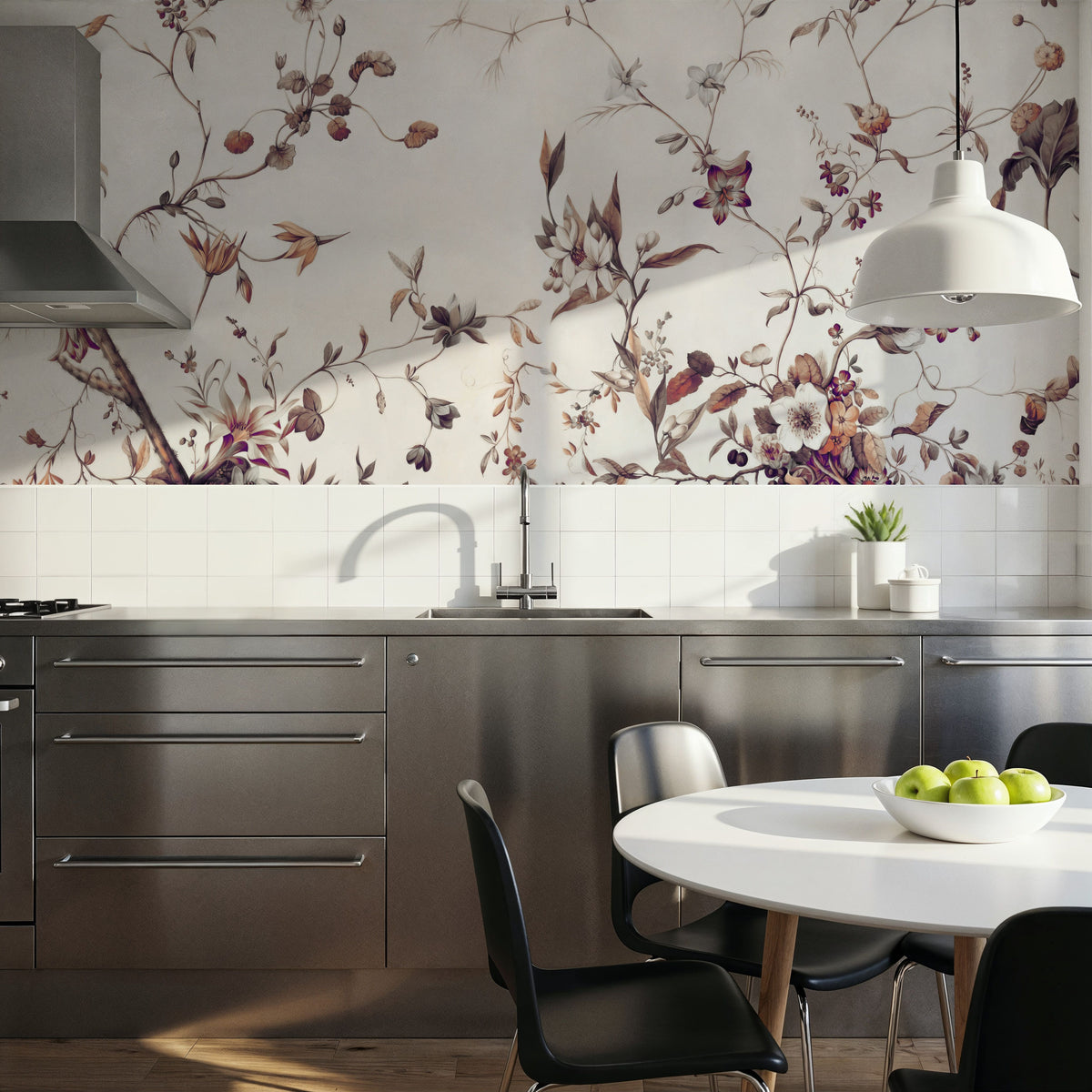 My Floral Abode, Warm Mural Wallpaper - room preview 04