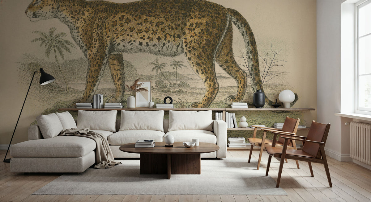 Vintage Leopard Mural Wallpaper - room preview 04