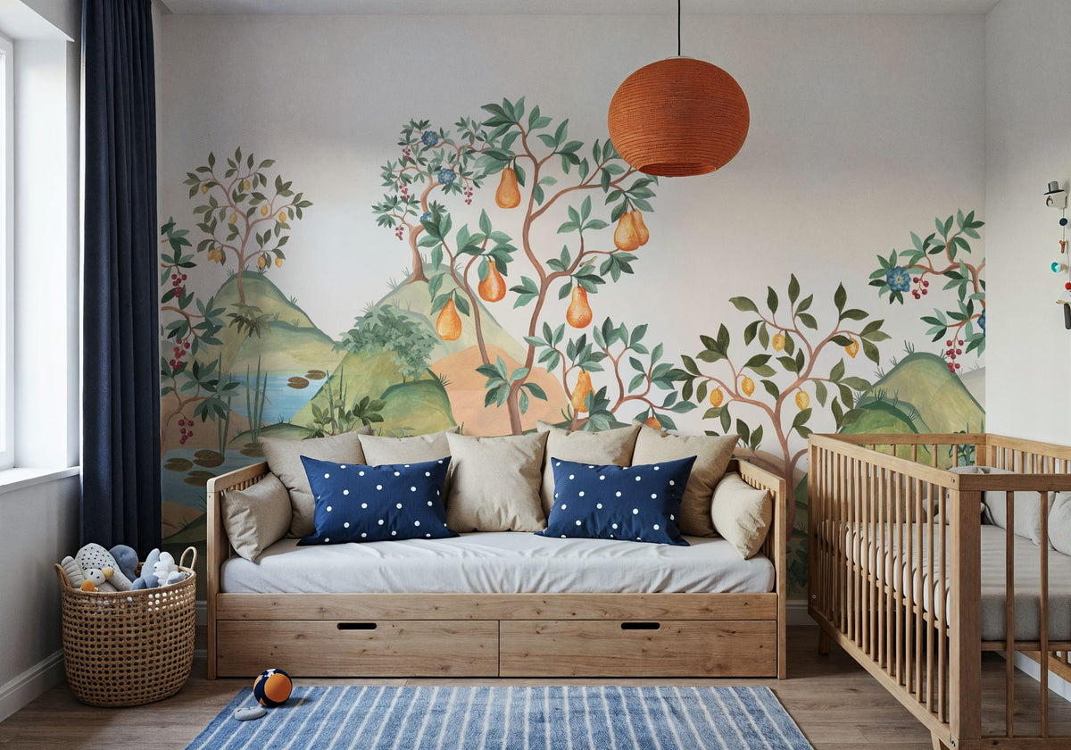 Orchard Reverie (no Animals), Cream Mural Wallpaper - room preview 04