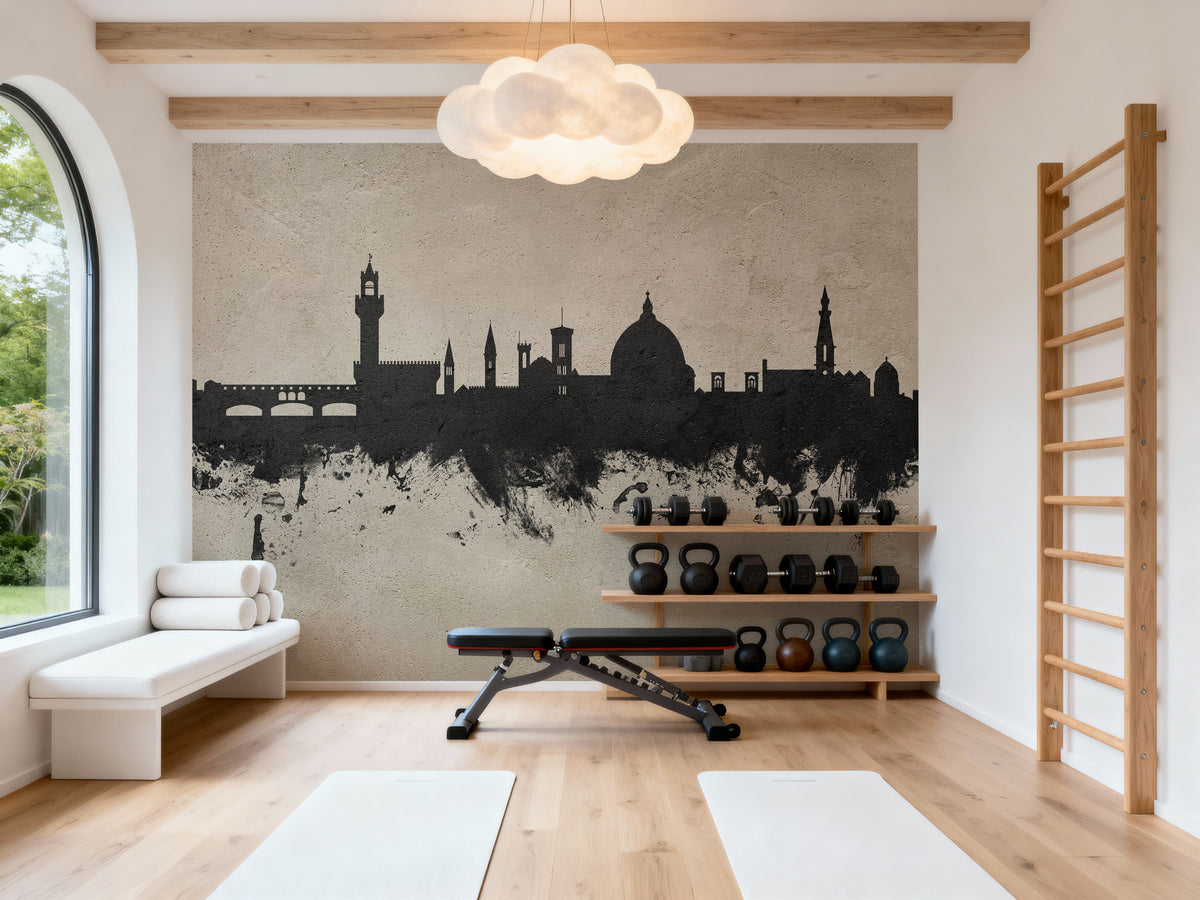 Florence Italy Skyline Concrete Mural Wallpaper - room preview 04