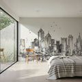 Skyline Sketches Boston Mural Wallpaper - room preview 04