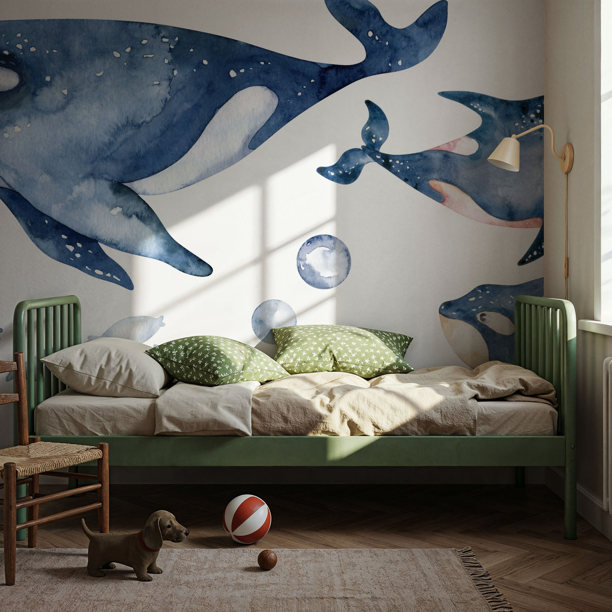 Whale Song Mural Wallpaper - room preview 04