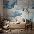 Floating Clouds Sketch Mural Wallpaper - room preview 04