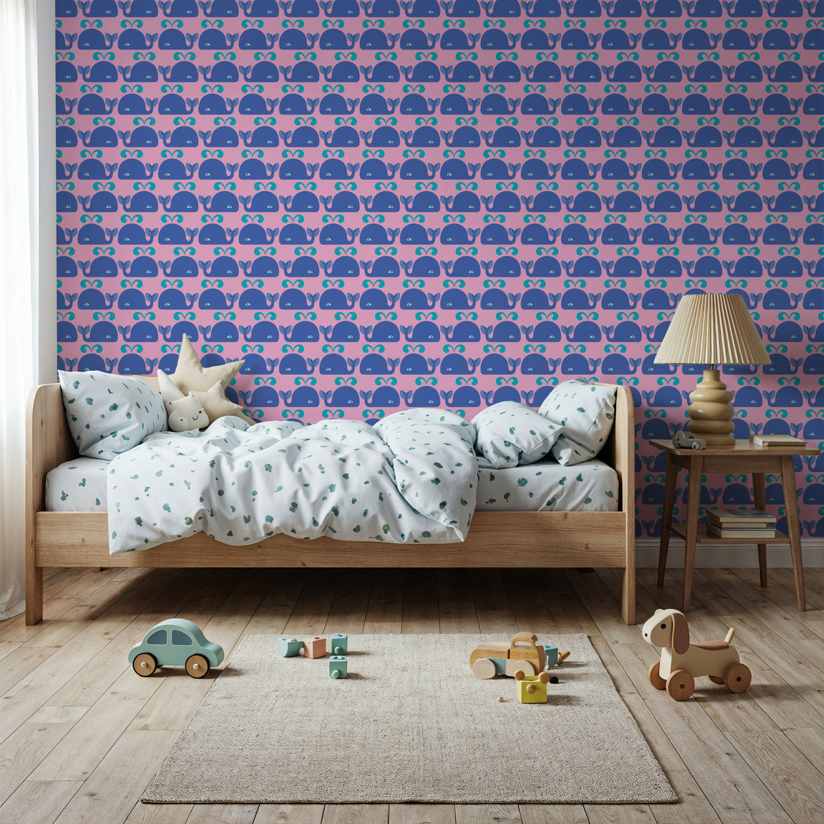 Wandering Whales Mural Wallpaper - room preview 04