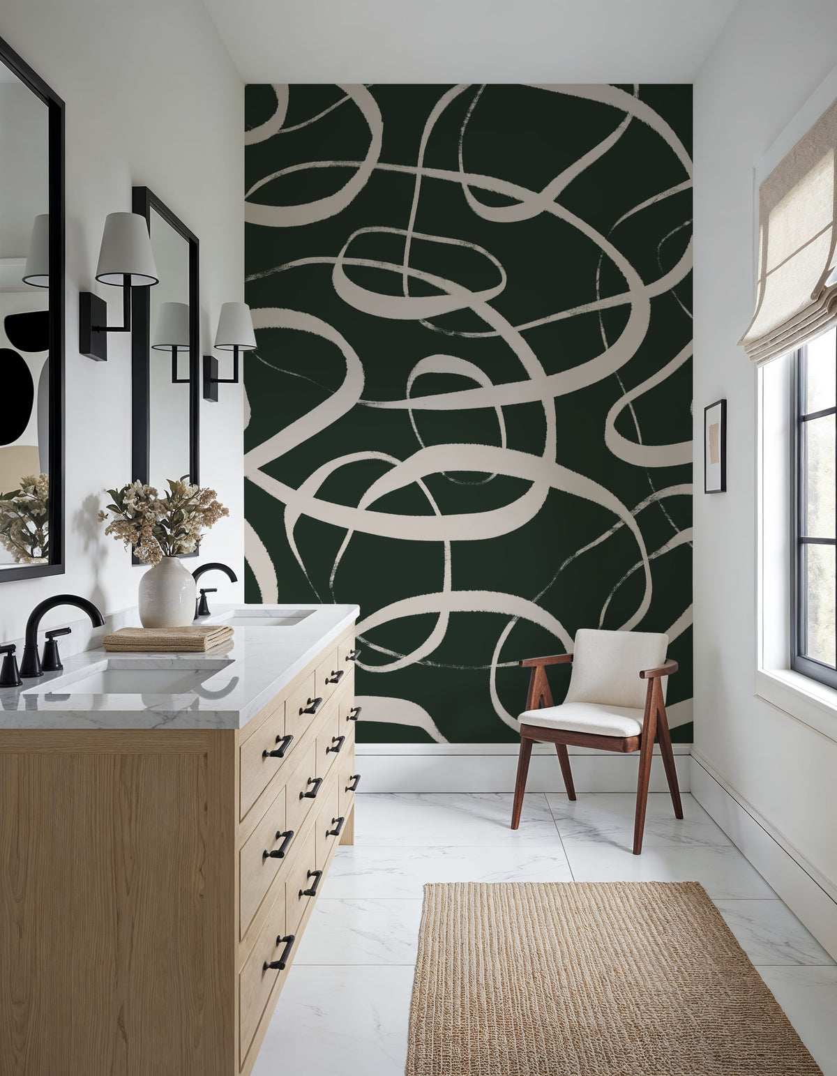 Beige Circles Mural Wallpaper - room preview 04