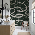 Beige Circles Mural Wallpaper - room preview 04